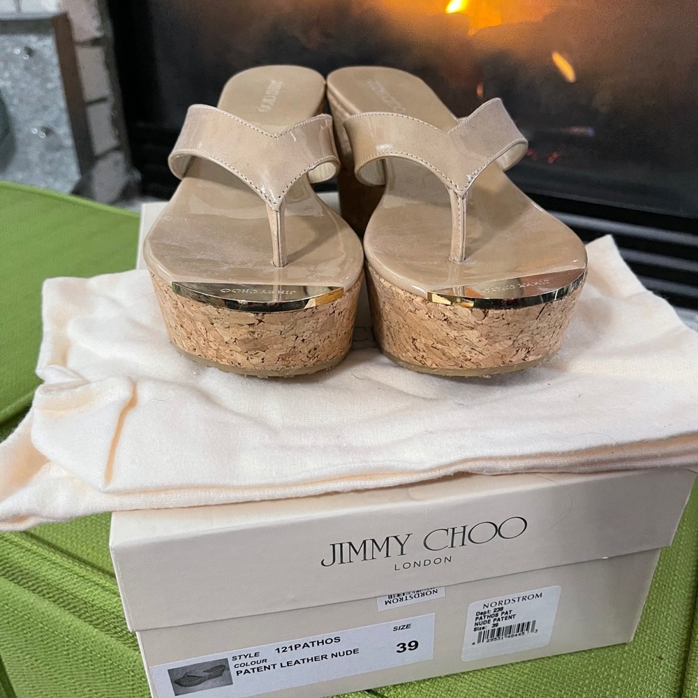 Jimmy Choo 121 PATHOS - Patent Leather - Nude